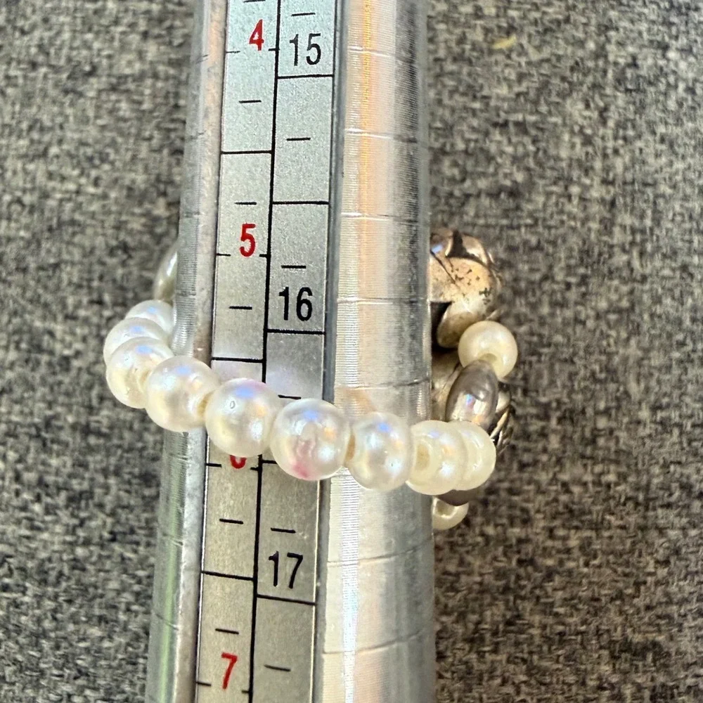Boho Floral‎ Cluster Ring size 6 Rose Beads Rhinestone Statement Cottagecore